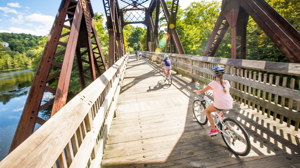 Rails to Trails Farmington Over Bridge